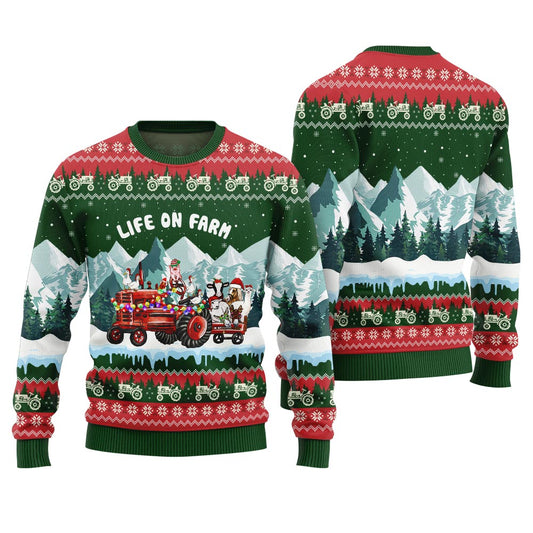 Life On Farm Funny Christmas Pullover