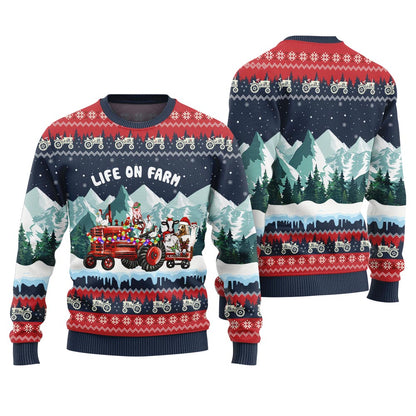 Life On Farm Funny Christmas Sweaters For Adults