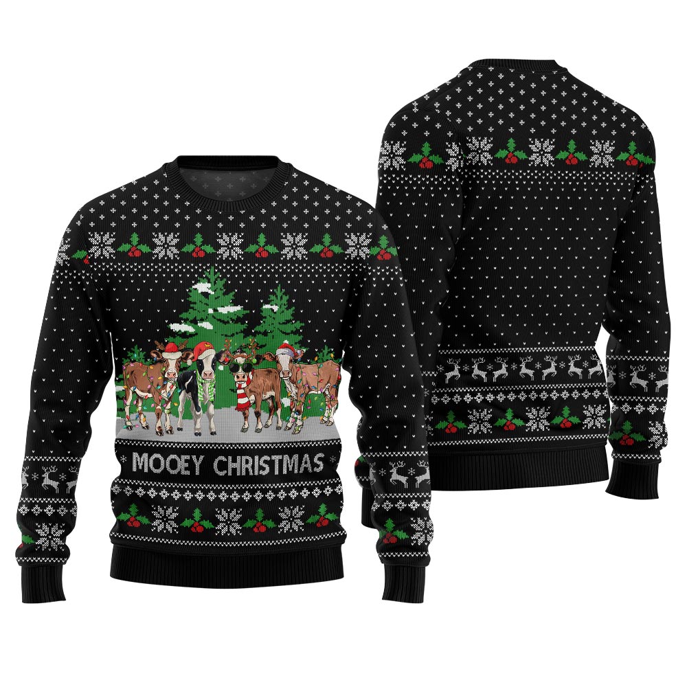 Unique Christmas Sweater Mooey Christmas Cow