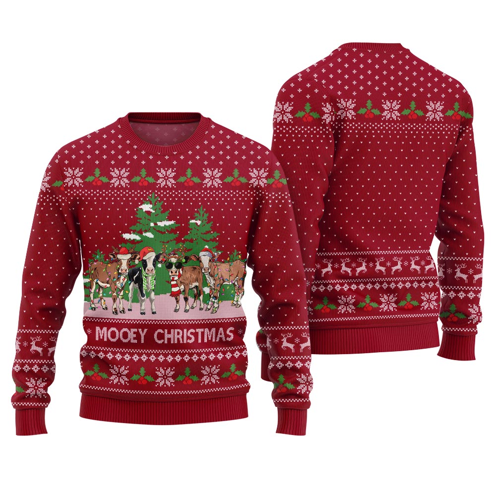 Funny Christmas Sweaters For Adults Farm Cows