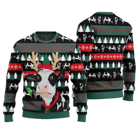 Jingle Bell Cow Funny Christmas Pullover