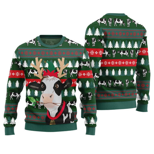Jingle Bell Cow Funny Christmas Sweaters For Adults
