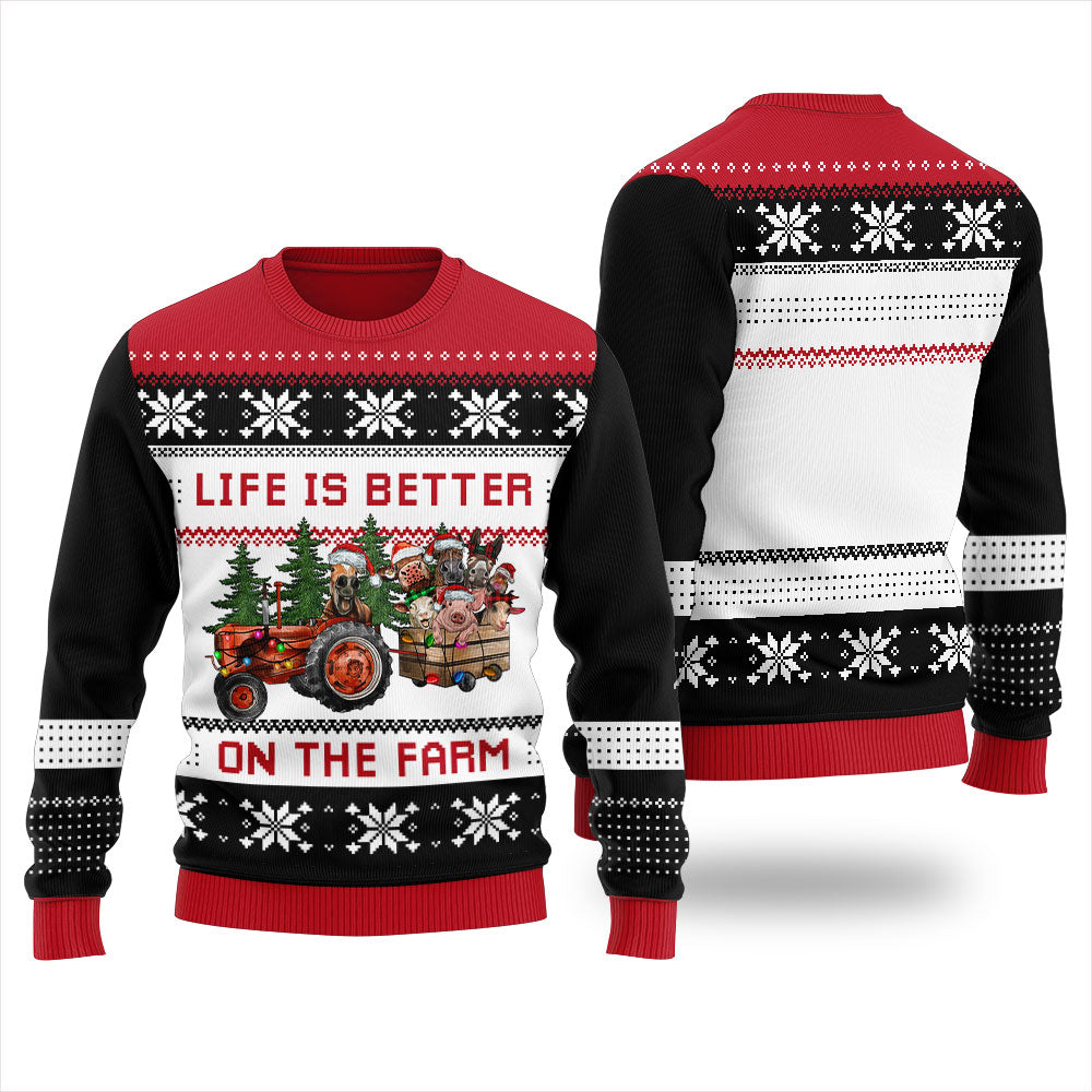 Life Is Better On The Farm Ugly Sweater