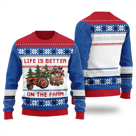 Life Is Better On The Farm Ugly Christmas Sweater