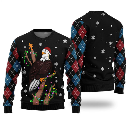 Eagle With Christmas Hat Ugly Sweater