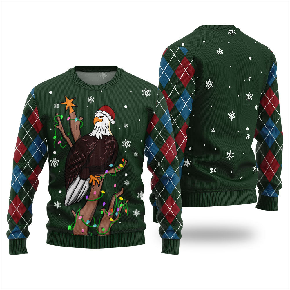 Eagle With Christmas Hat Ugly Sweater