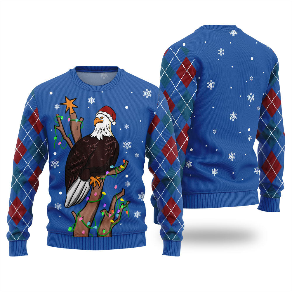 Eagle With Christmas Hat Ugly Sweater