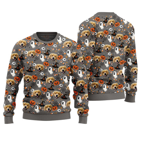 Unique Personalized Your Dog Grey Sweater For Halloween