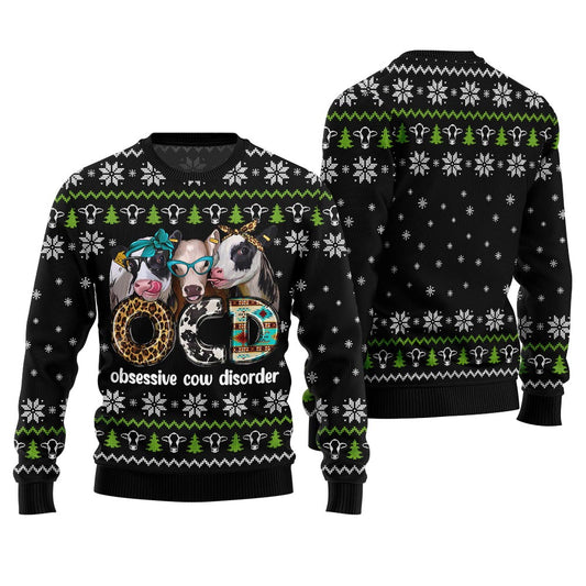 Unique Ugly Christmas Sweater Obsessive Cow Disorder