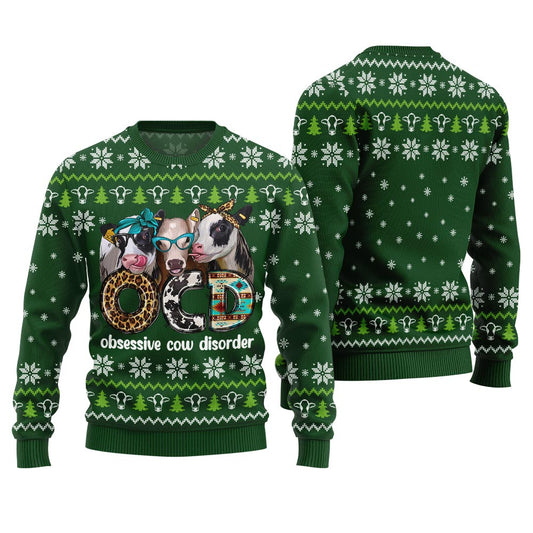 Funny Christmas Sweaters Obsessive Cow Disorder