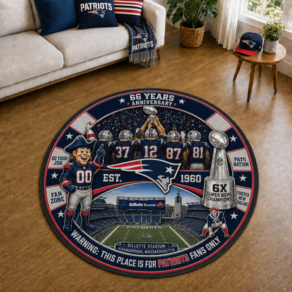 All Football Teams Custom Print Premium Round Mat Washable – Personalized Round Mat