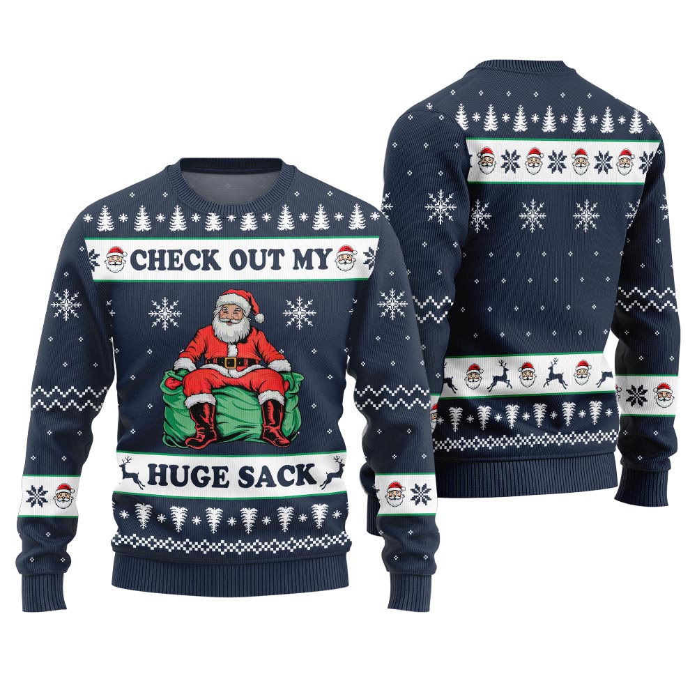 Naughty Santa Humor Ugly Christmas Sweater