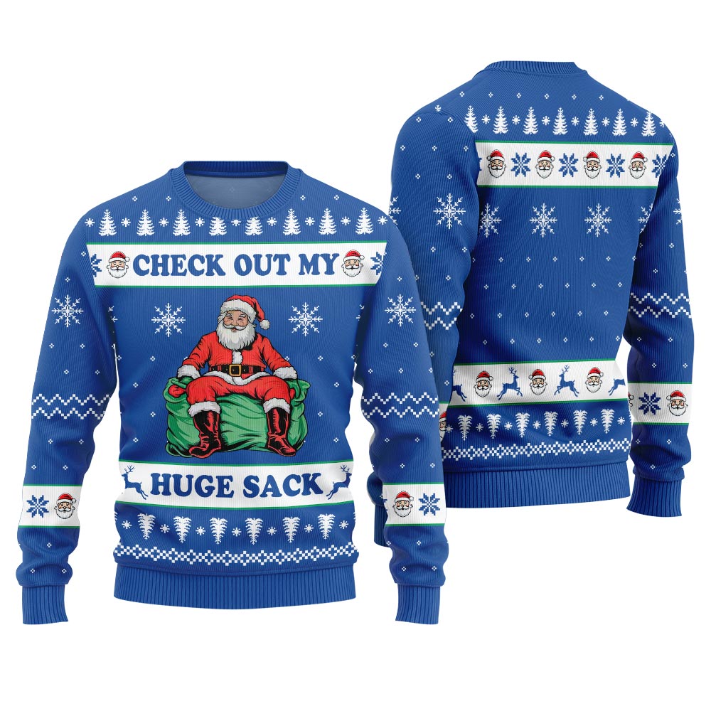 Naughty Santa Humor Ugly Christmas Sweater