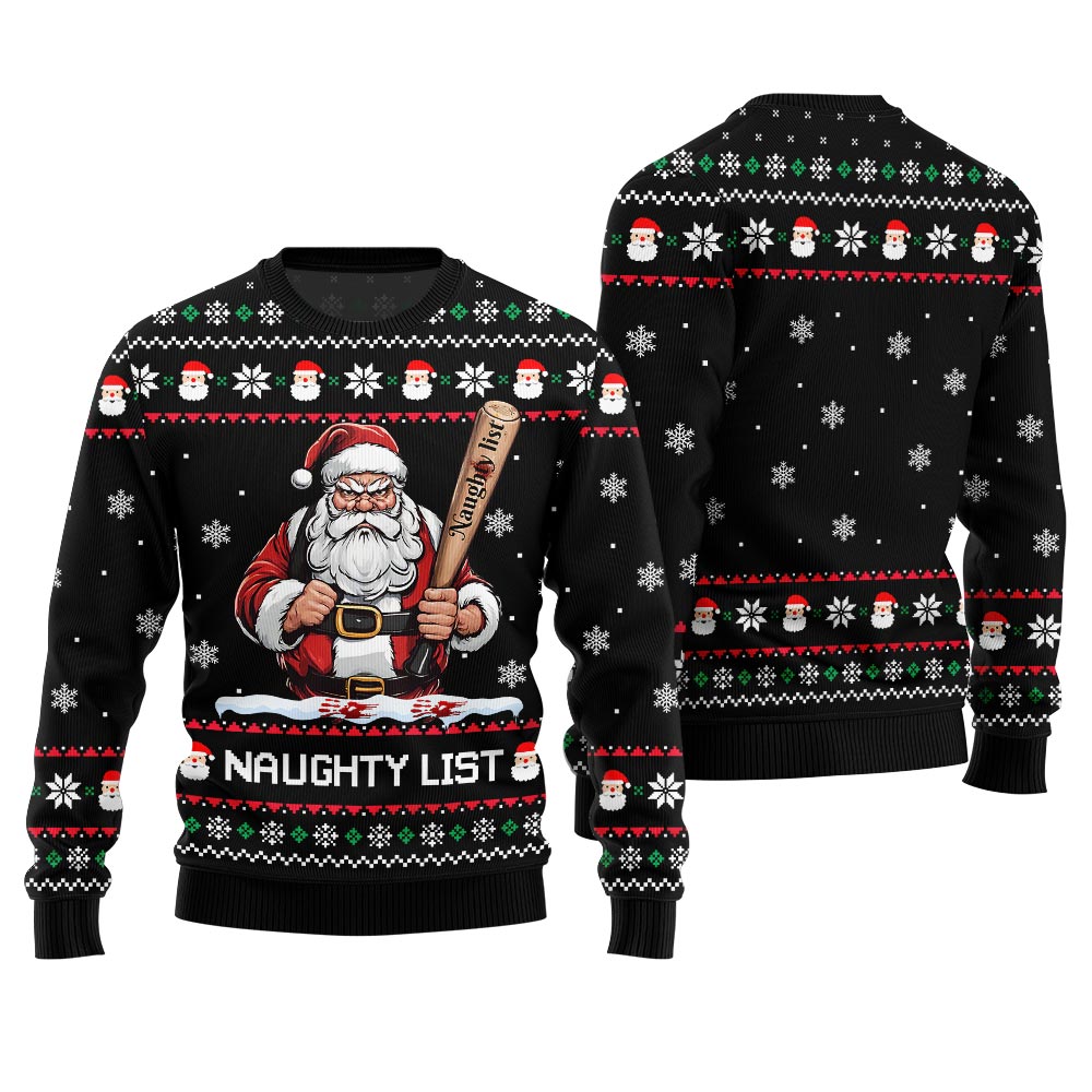 Naughty List Santa Ugly Christmas Sweater