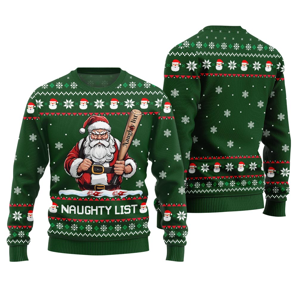 Naughty List Santa Ugly Christmas Sweater