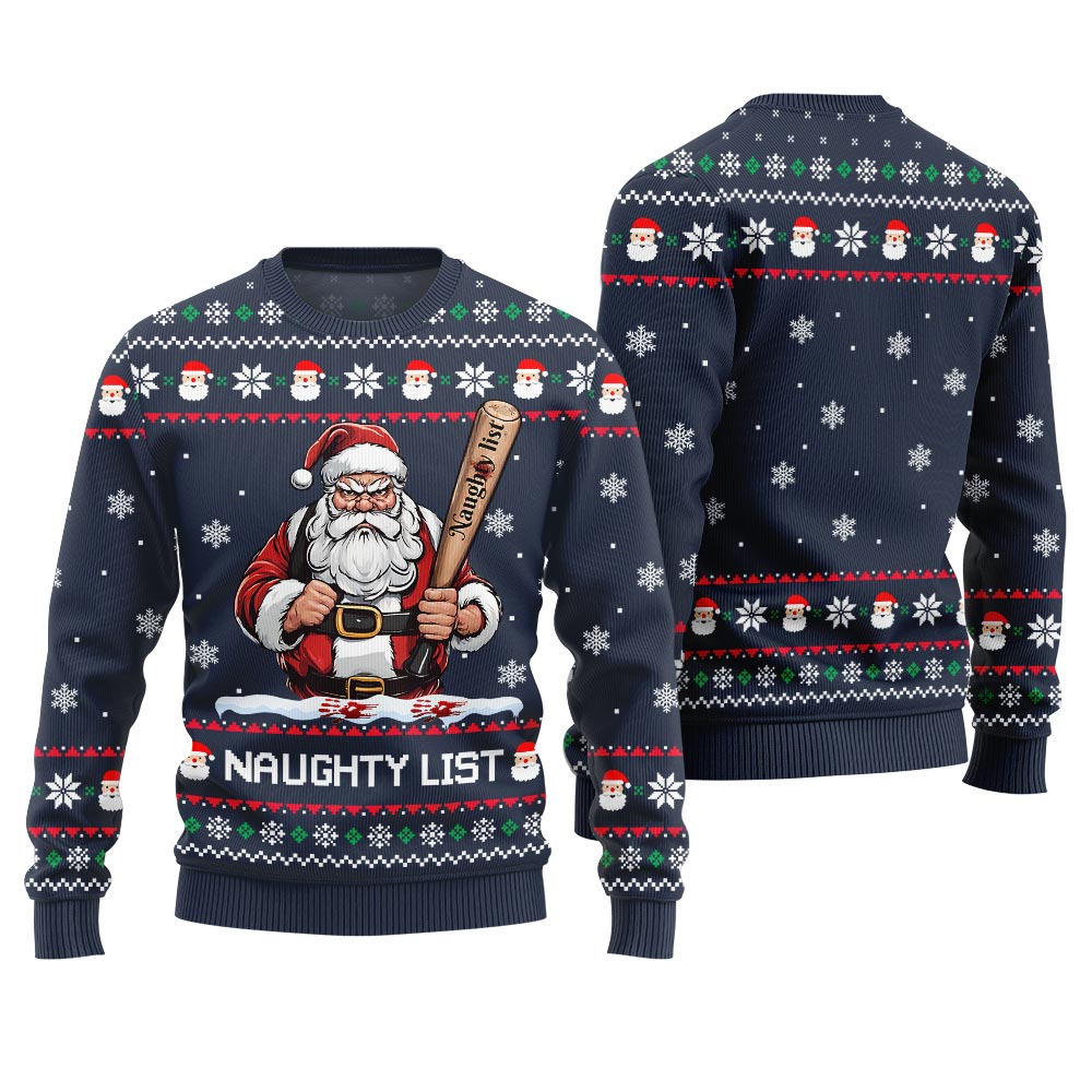 Naughty List Santa Ugly Christmas Sweater