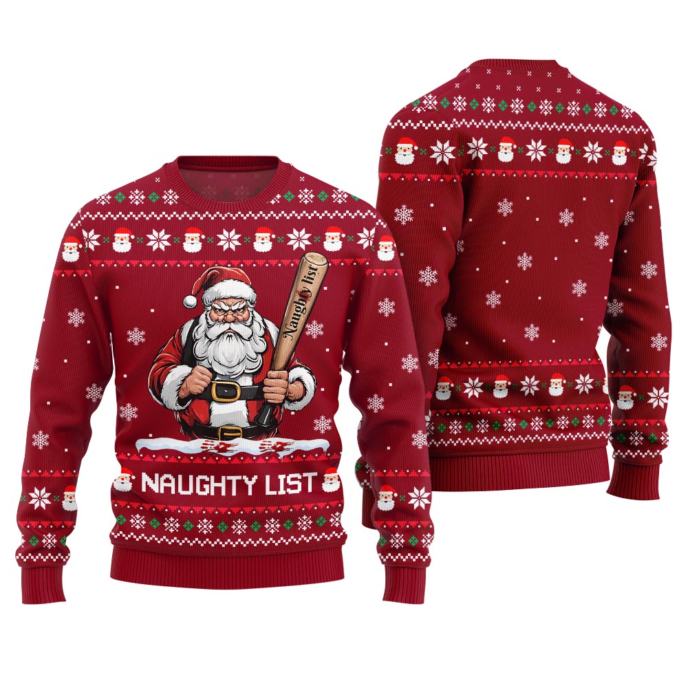 Naughty List Santa Ugly Christmas Sweater