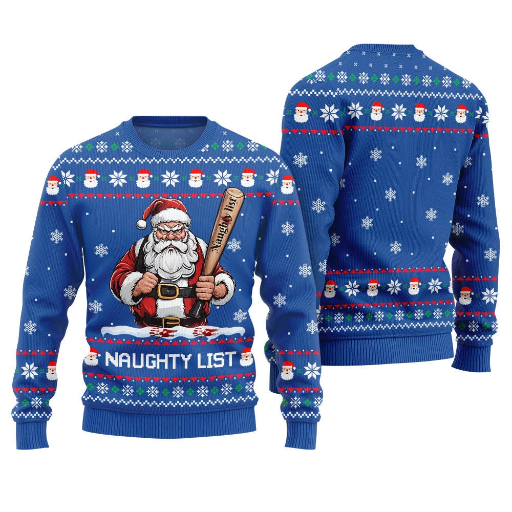 Naughty List Santa Ugly Christmas Sweater
