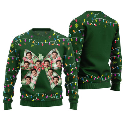 Ribbon Custom Face Ugly Christmas Sweater