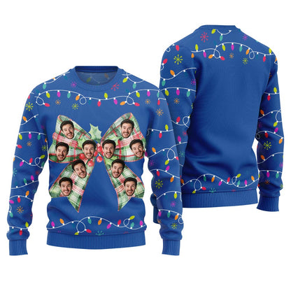 Ribbon Custom Face Ugly Christmas Sweater