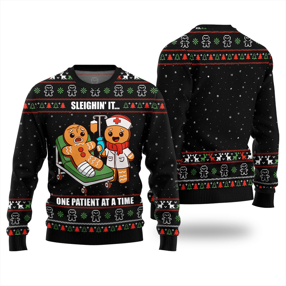 Patient Gingerbread Christmas Sweater