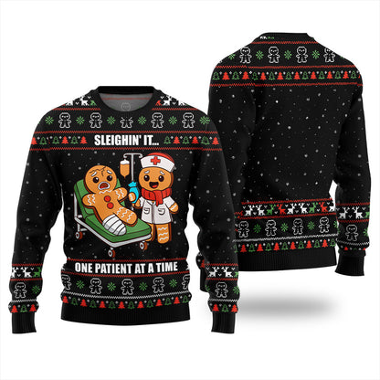 Patient Gingerbread Christmas Sweater