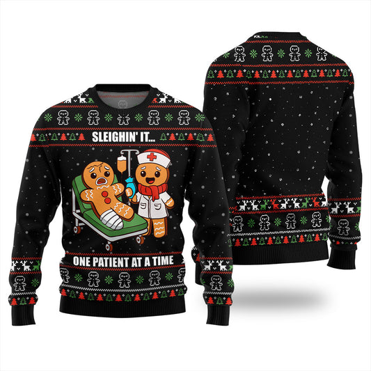 Patient Gingerbread Christmas Sweater