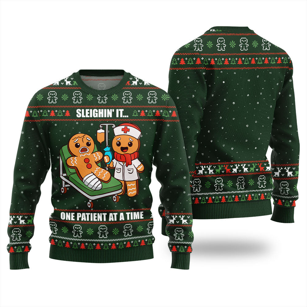 Patient Gingerbread Christmas Sweater