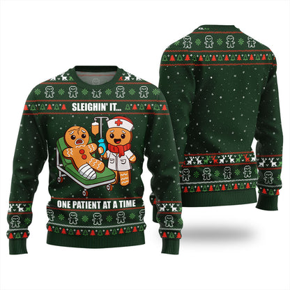Patient Gingerbread Christmas Sweater