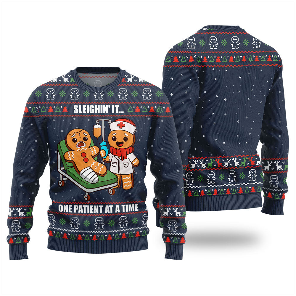 Patient Gingerbread Christmas Sweater