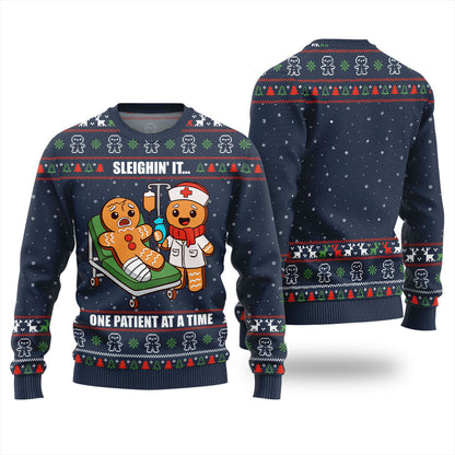 Patient Gingerbread Christmas Sweater