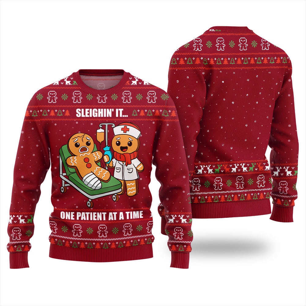 Patient Gingerbread Christmas Sweater