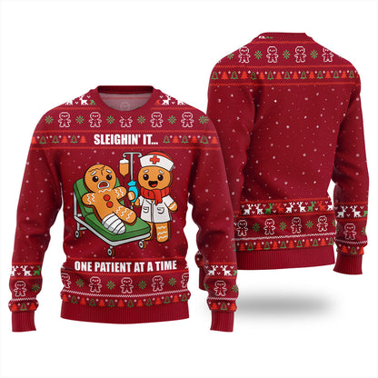 Patient Gingerbread Christmas Sweater