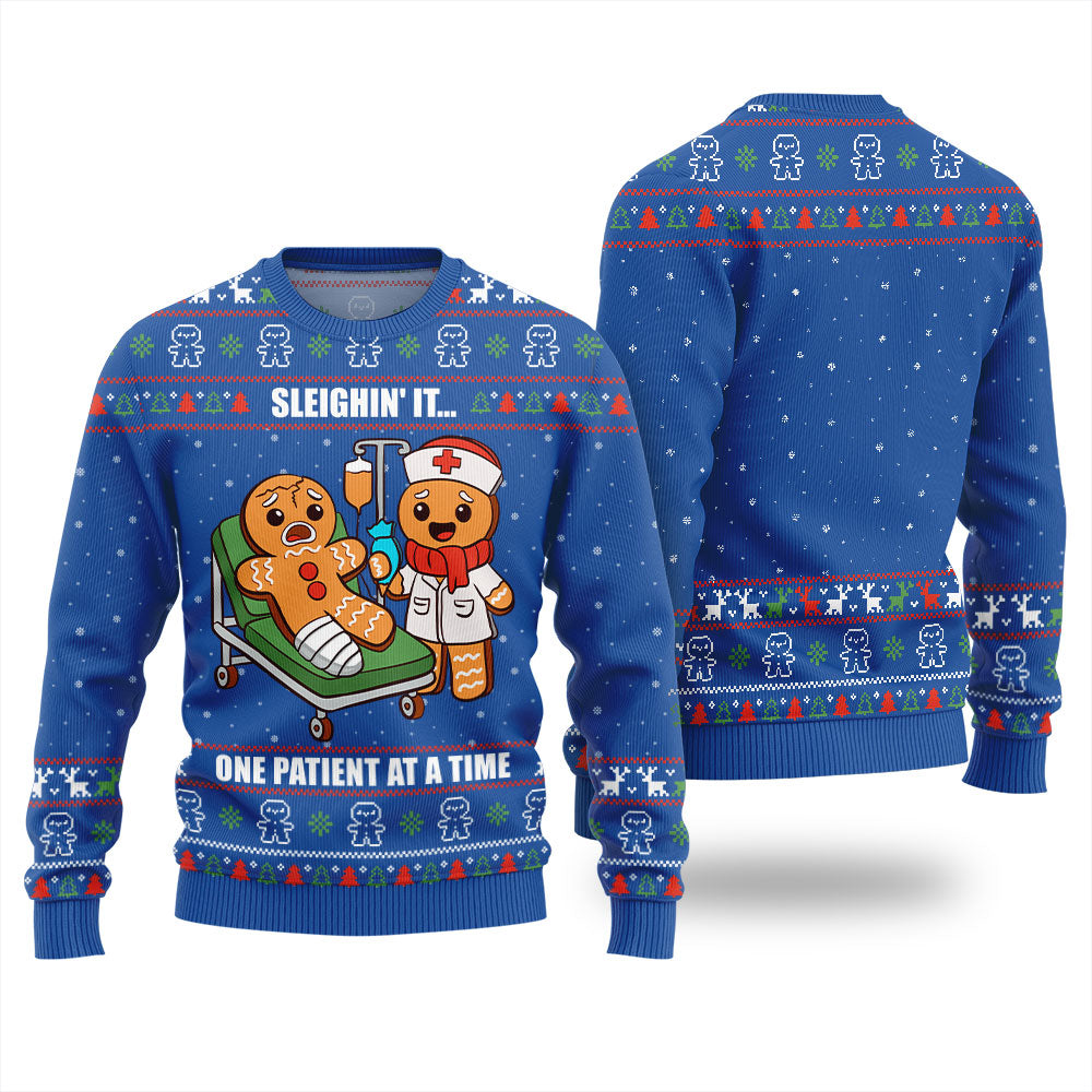 Patient Gingerbread Christmas Sweater