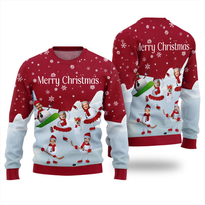 Snowman Custom Face Funny Christmas Sweater