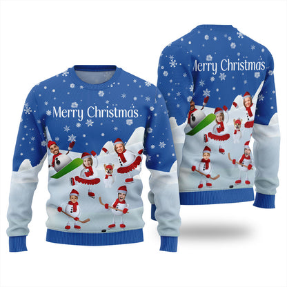 Snowman Custom Face Funny Christmas Sweater