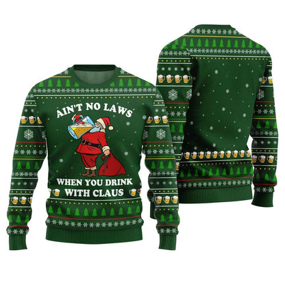 Funny Santa With Beer Ugly Christmas Sweater