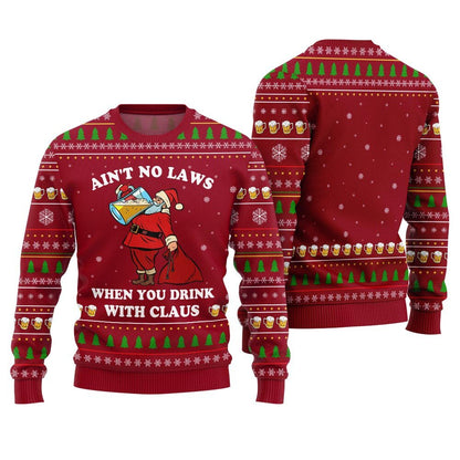 Funny Santa With Beer Ugly Christmas Sweater
