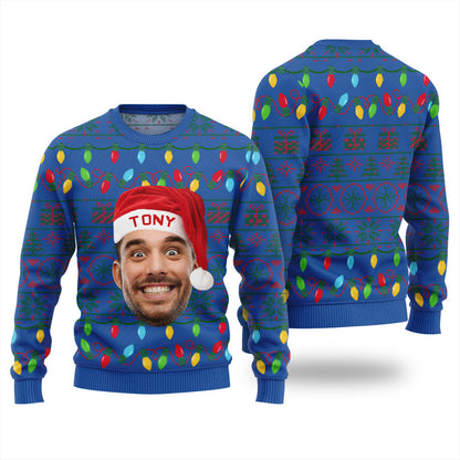 Amazing Personalized Face Lights Christmas Sweater