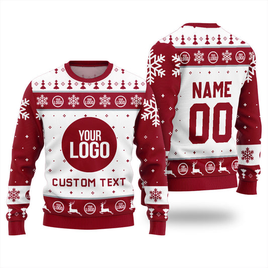 Custom Logo and Your Text Funny Ugly Christmas Sweater