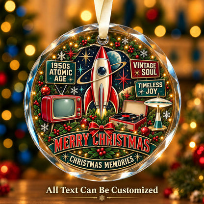 1950s Atomic Age Personalized Glass Ornament | 5To9Vibe