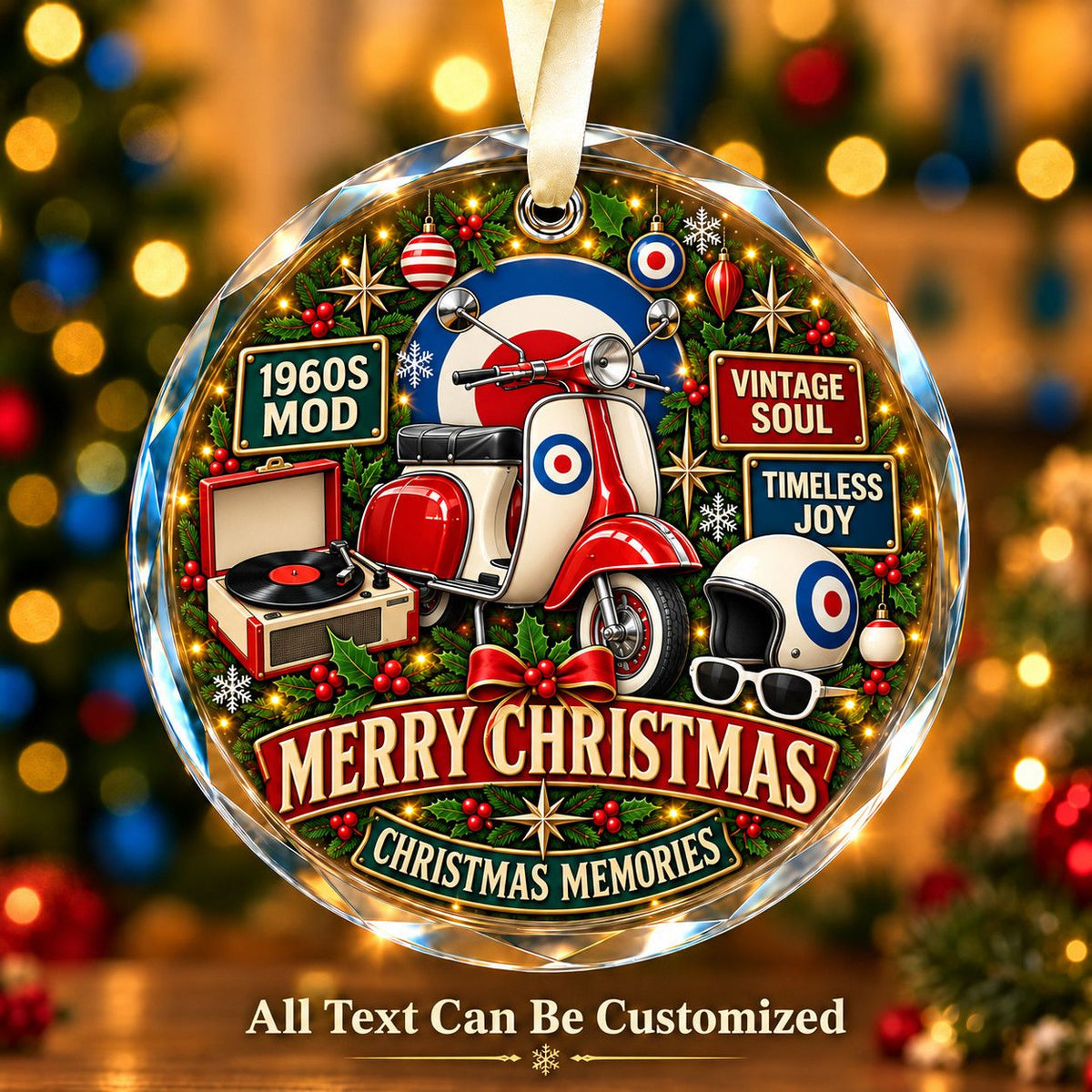 1960s Mod Personalized Glass Ornament | 5To9Vibe