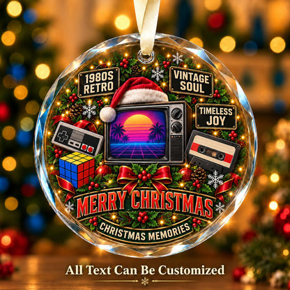 1980s Retro Personalized Glass Ornament | 5To9Vibe
