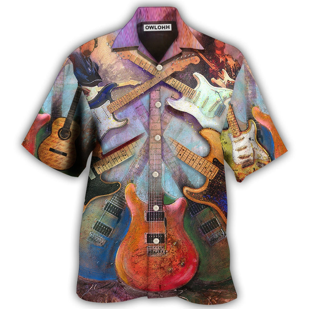 Hawaiian Shirt / Adults / S Guitar Abstract Colorful Lover Guitar Art Style - Hawaiian Shirt 
