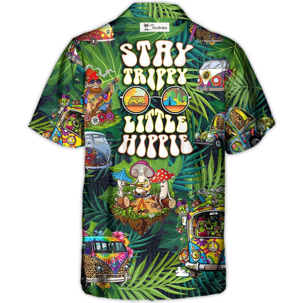 Camping Divertido Hippie Mantente Trippy Pequeño Hippie Tropical - Camisa Hawaiana Unisex para Hombres y Mujeres