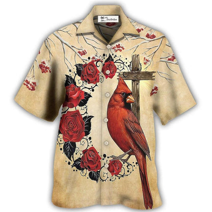 Hawaiian Shirt / Adults / S Cardinal A Big Piece Of My Heart Lives In Heaven - Hawaiian Shirt 