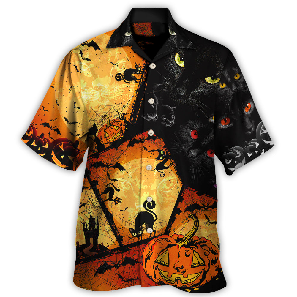 Halloween Black Cat Enjoy Halloween - Hawaiian Shirt 