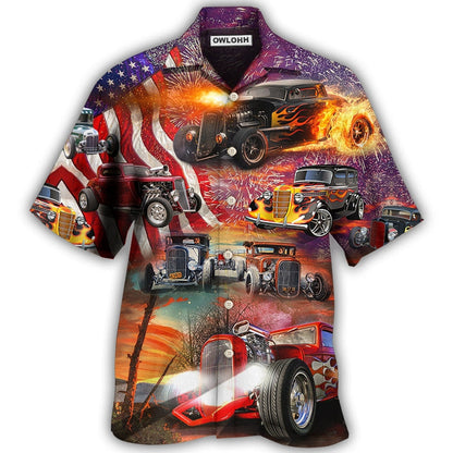 Hawaiian Shirt / Adults / S Hot Rod Independence Day Firework Happy - Hawaiian Shirt 