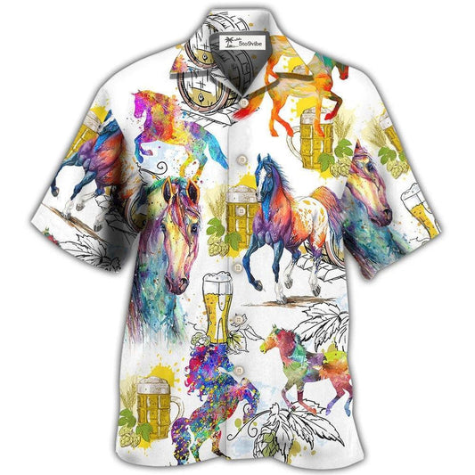 Hawaiian Shirt / Adults / S Horse I Like Horse And Beer - Hawaiian Shirt 