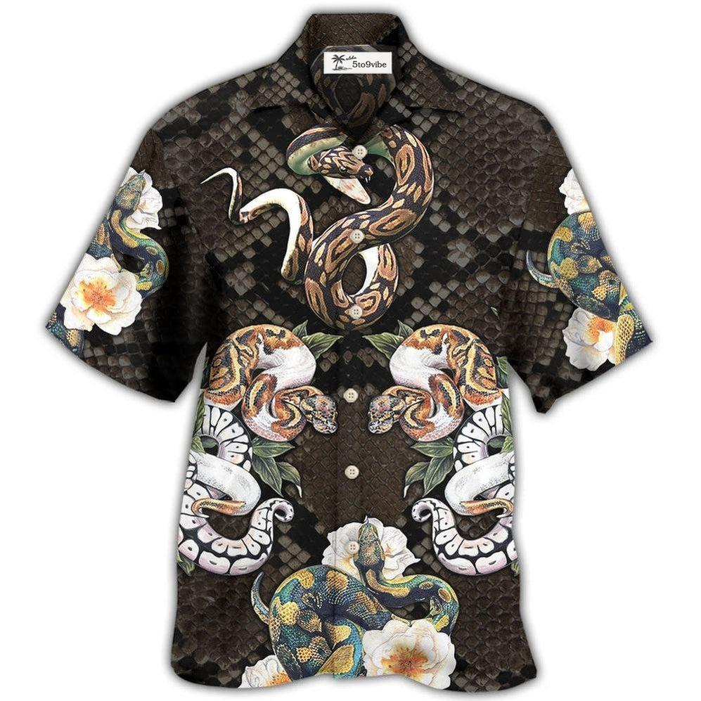 Hawaiian Shirt / Adults / S Snake Ball Python Flower Tropical - Hawaiian Shirt 